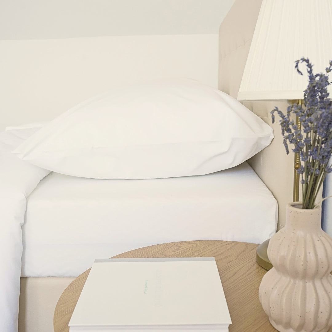 Hotel-Bettlaken aus Baumwollleinen – 50 % Baumwolle – 50 % PE – zum Umklappen – 2er-Set – 142 g/m2 – verpackt