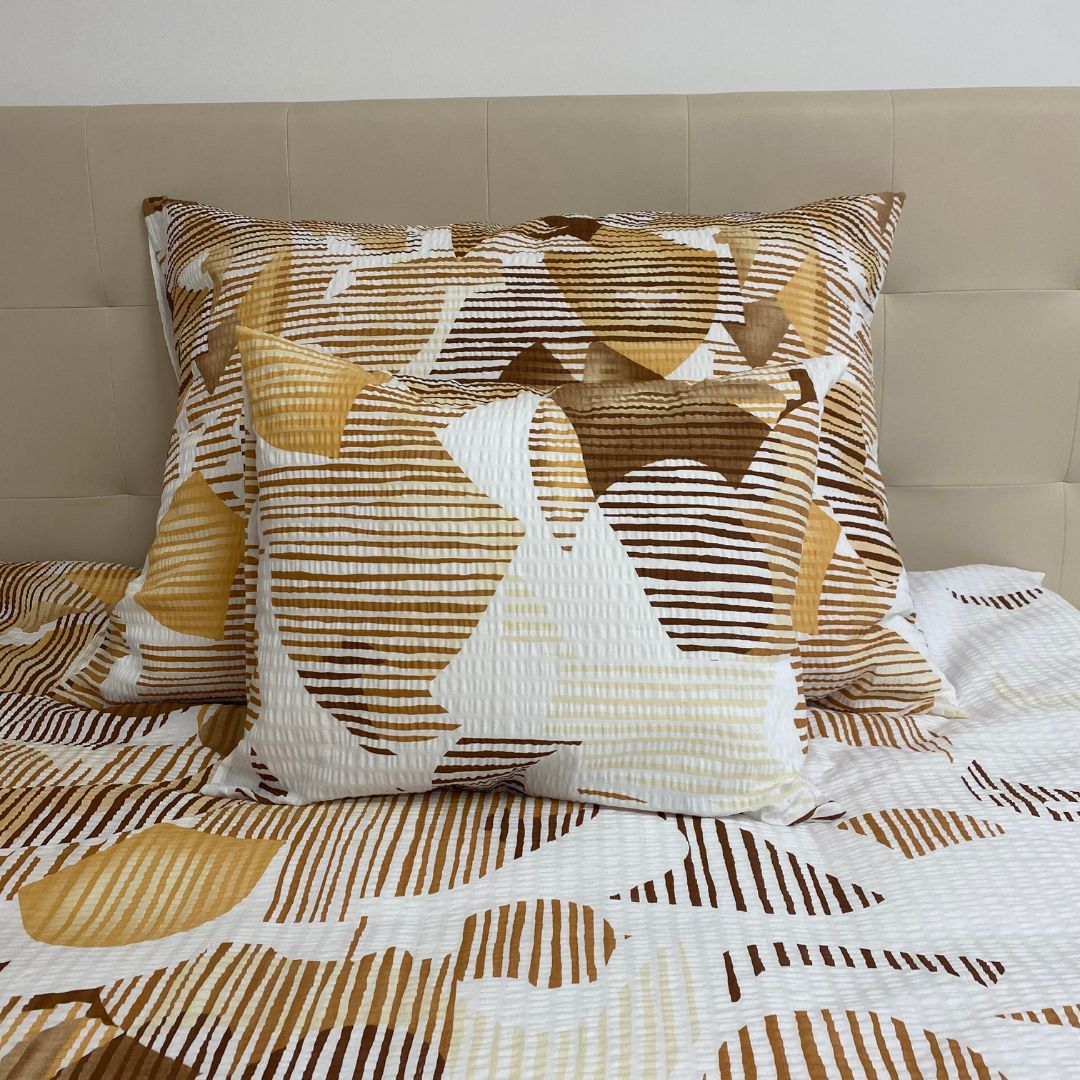 Krepp-Bettwäsche 3er-Set - Erdfarben