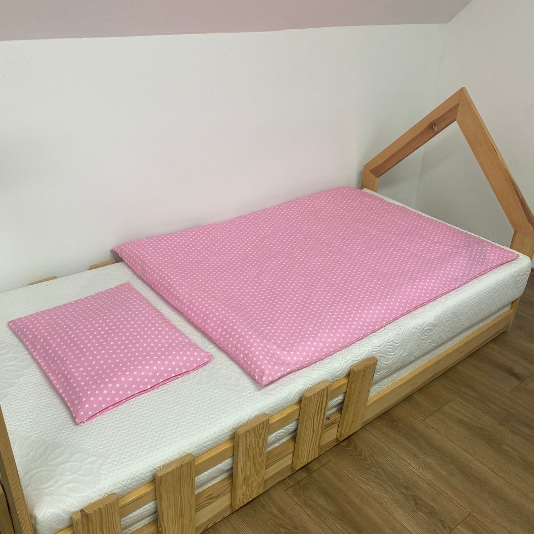 Ovis ágyneműhuzat - Pamut 2 db -os - Rózsaszín csillagos