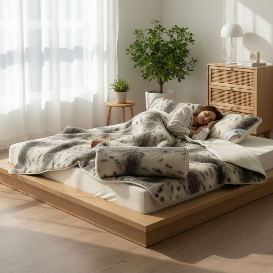 Merino 3 db-os gyapjú garnitúra - Hiúz mintás - Euro 550 gr/m2