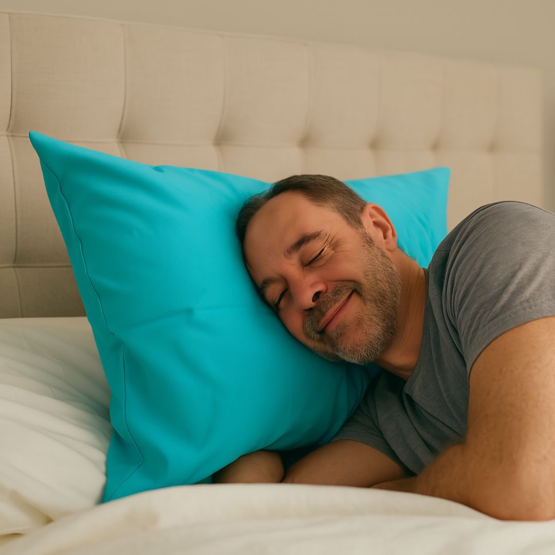 Turquoise - cotton pillowcase