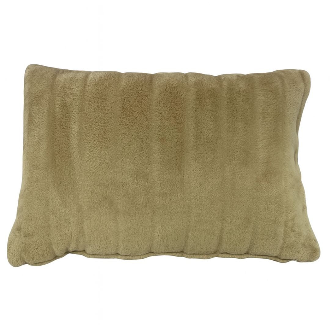 Brown furry decorative pillow - with insert - 45x65 cm