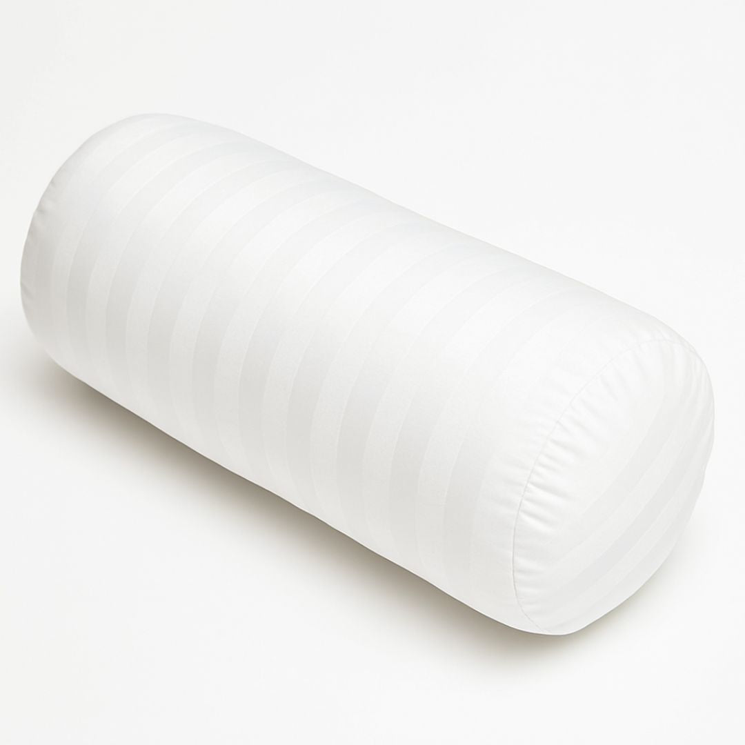 Szállodai 2 cm damaszt csíkos hengerpárna huzat - cipzáras