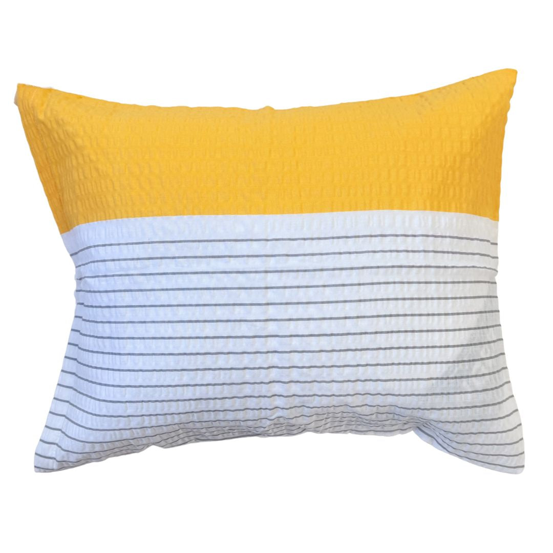 Krepp-Bettwäscheset 3-teilig - Orange/Burgund/Grau