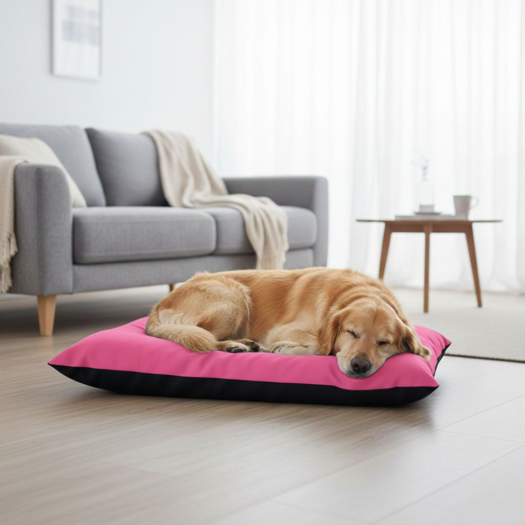 Doppelseitiges Designkissen - Hundebett - blass/dunkelrosa