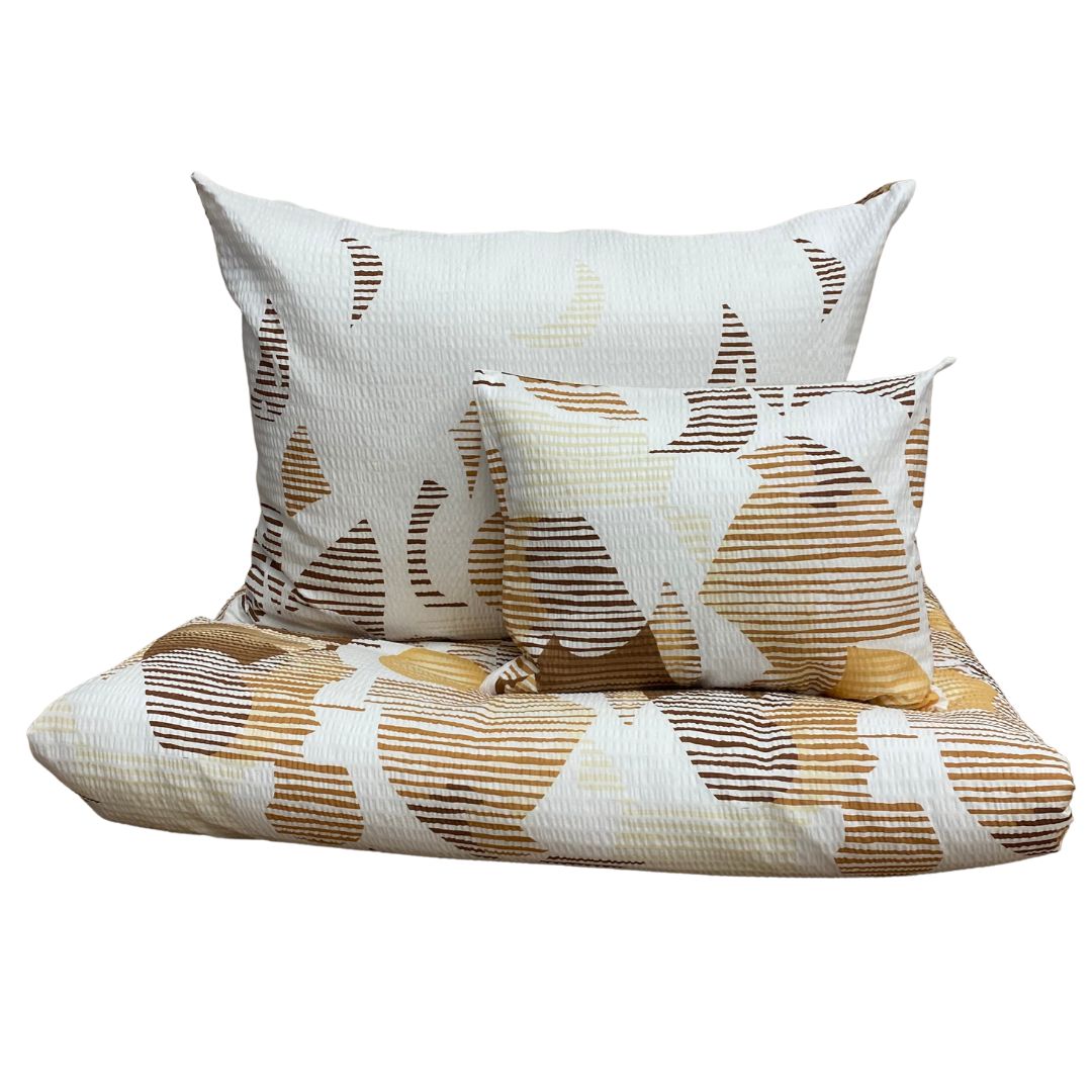 Krepp-Bettwäsche 3er-Set - Erdfarben