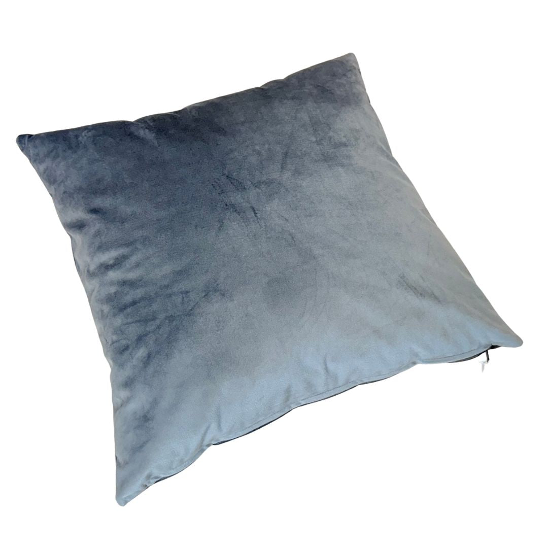 Moss green velvet decorative pillow - with insert - 45x45 cm