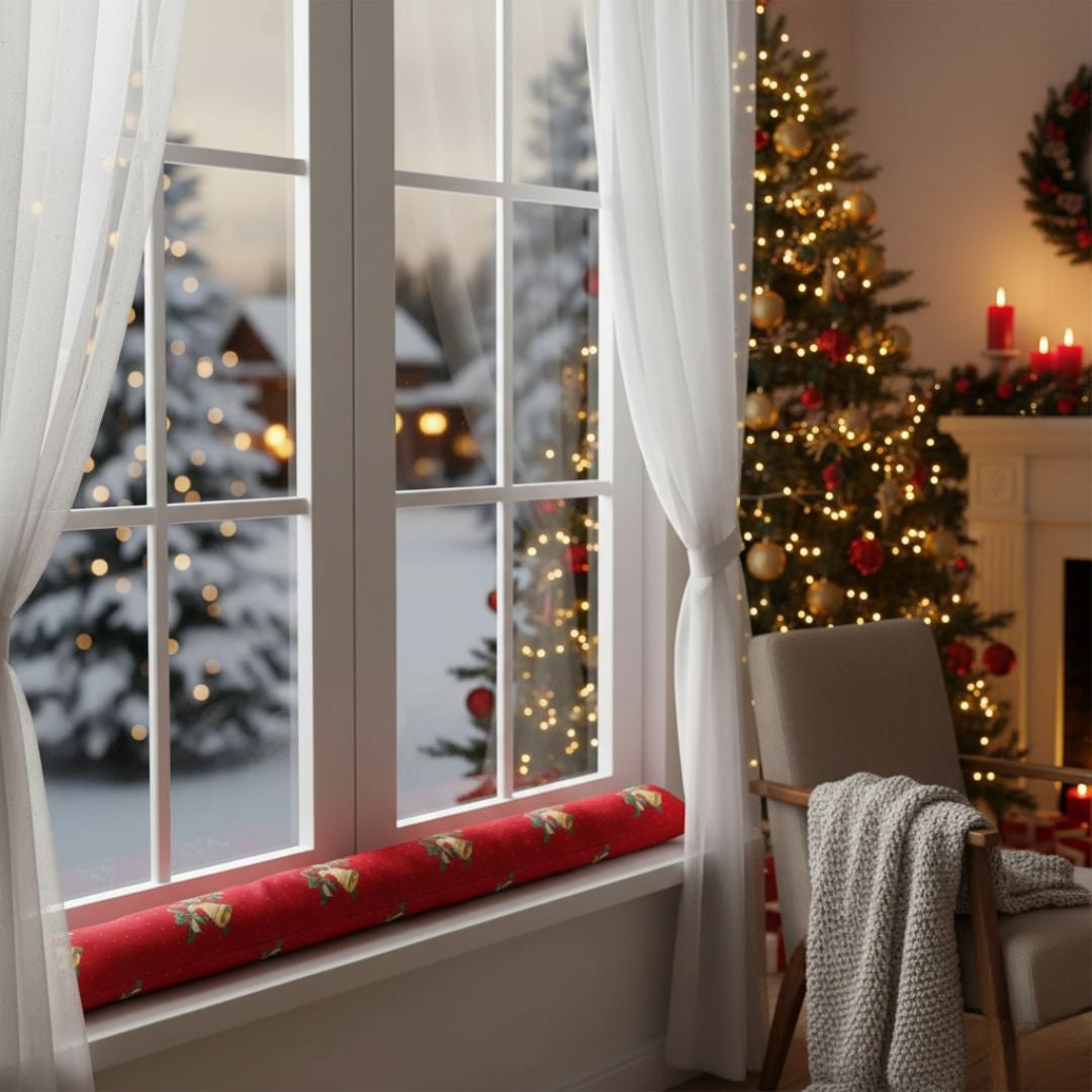 Weihnachtszugluftstopper - Glockenmuster