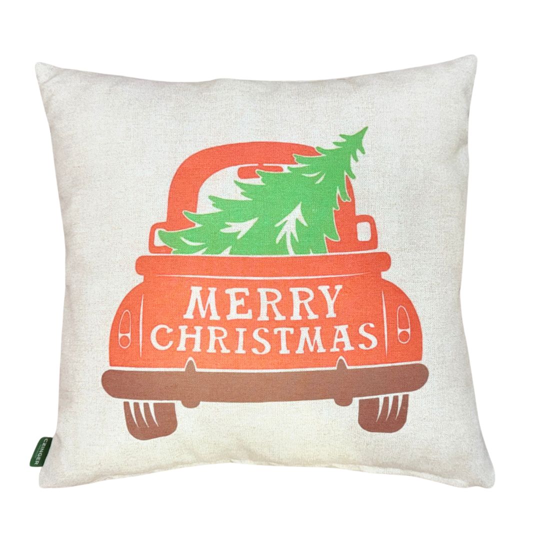 Red star zippered pillow with insert