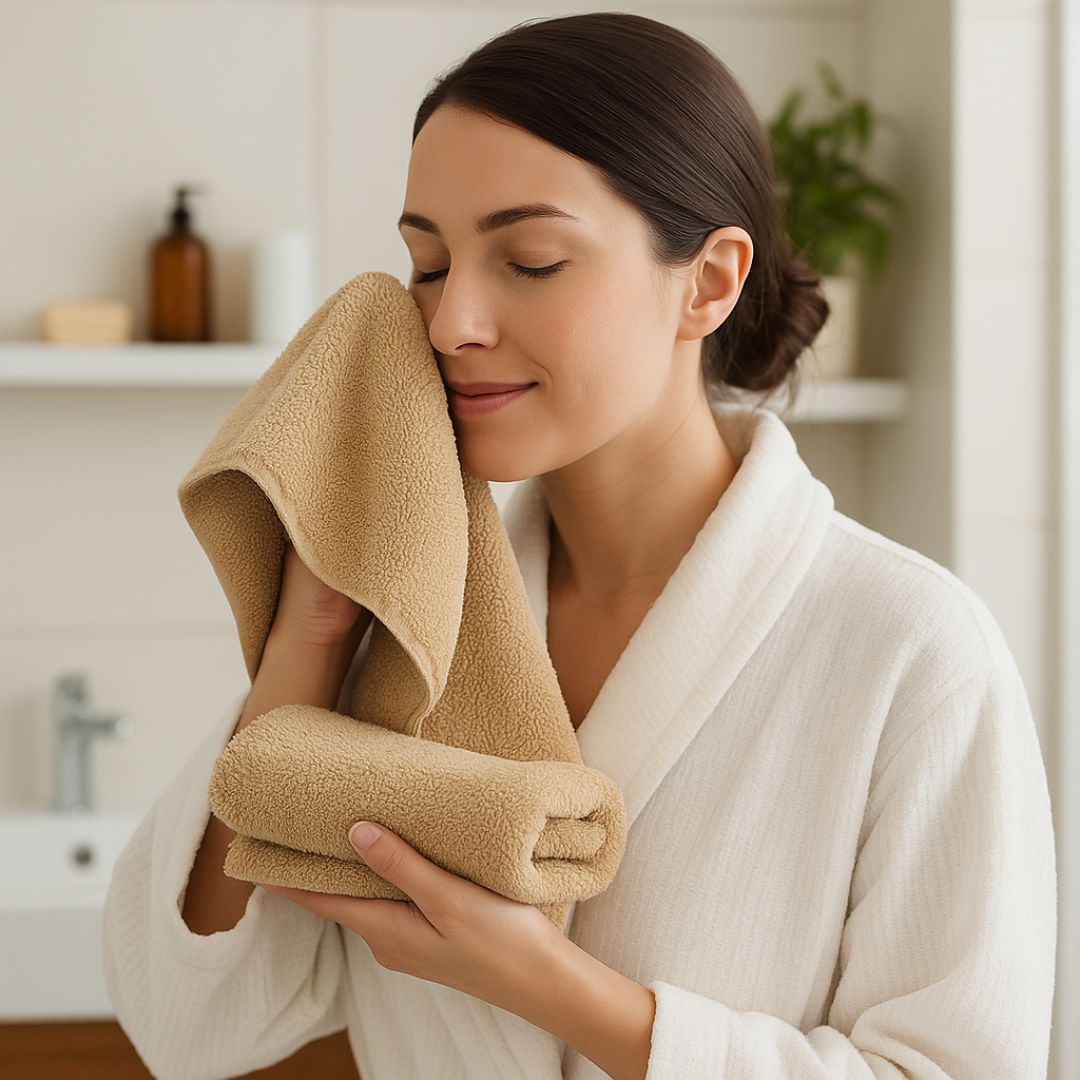 Bézs frottír törölköző 2 db-os szett - 450 gr/m2