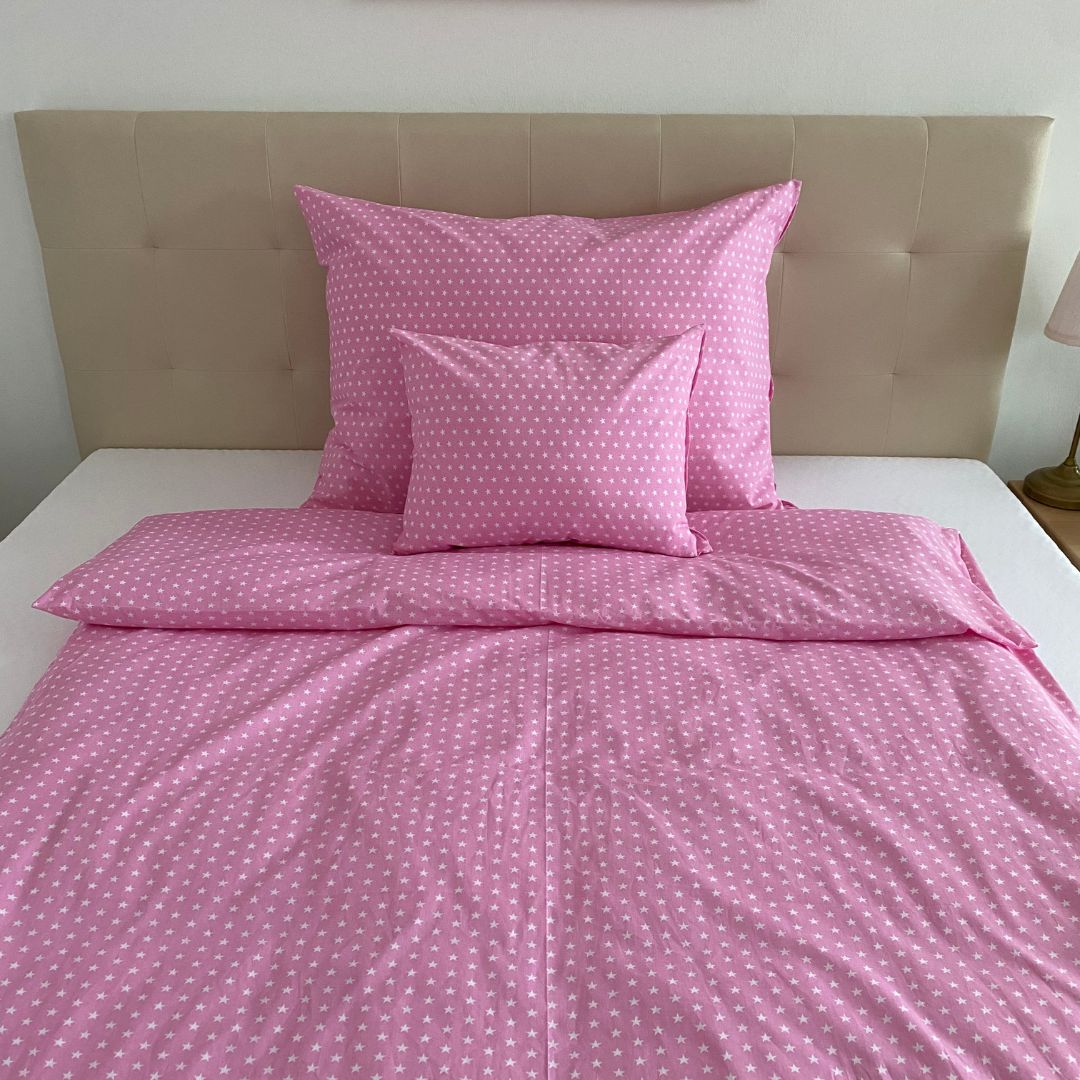 Kissenbezug aus Baumwolle - Rosa Sterne