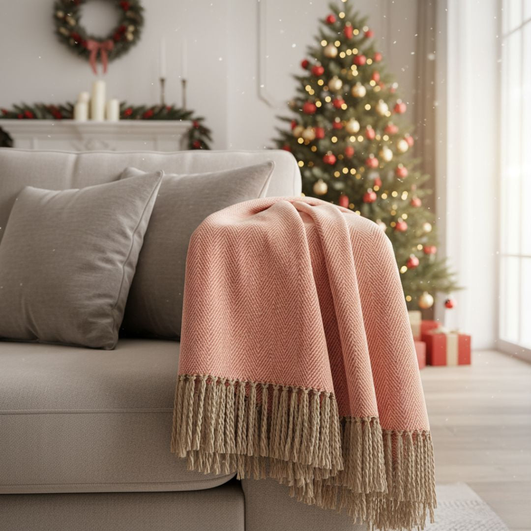 Beige polka dot bedspread