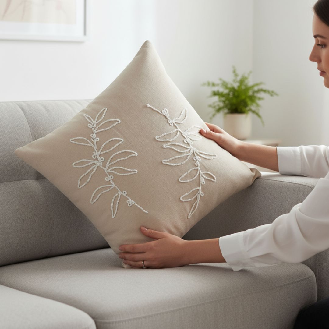 Dark blue decorative pillow - with insert - 45x45 cm