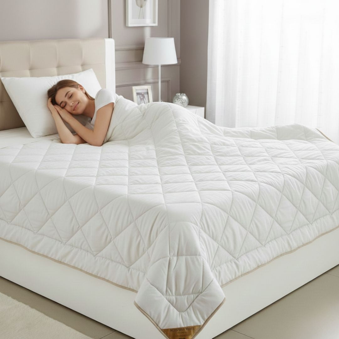 Weiß - Woll-4-Jahreszeiten-Bettdecke - 140x200 cm