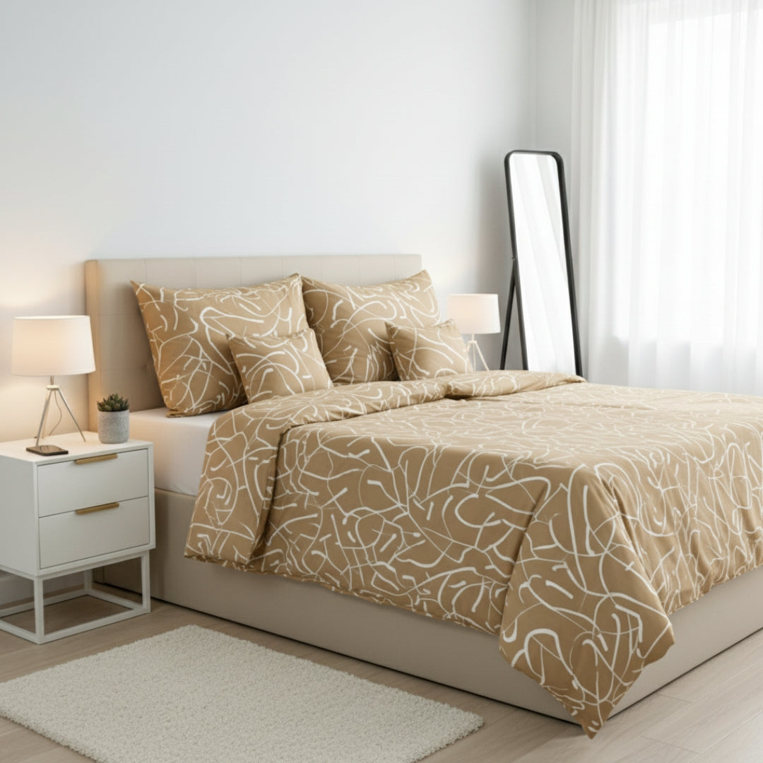 Cotton bed linen set - Blue circles