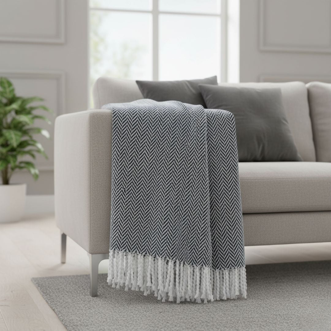 Beige polka dot bedspread