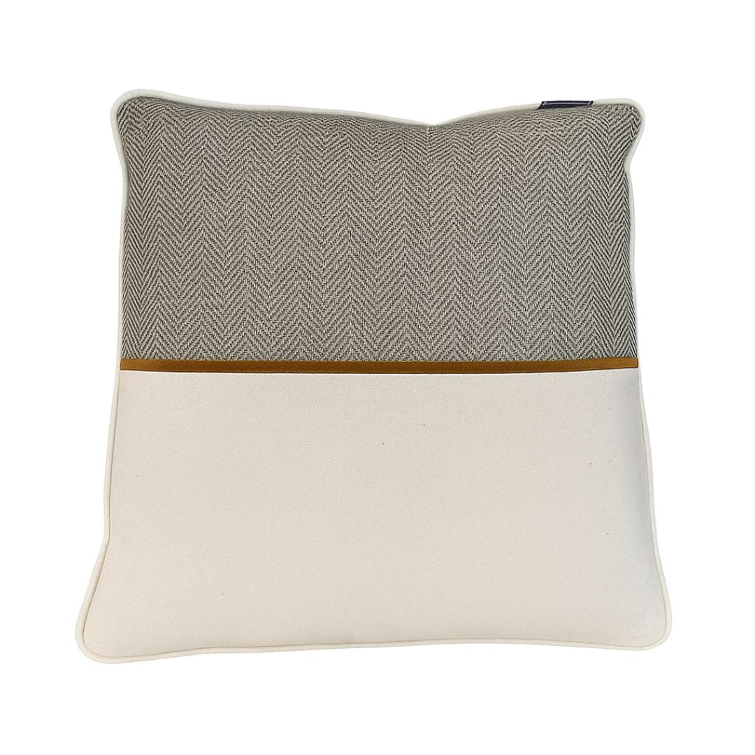 Len bársony krém párna betéttel - 40x40 cm