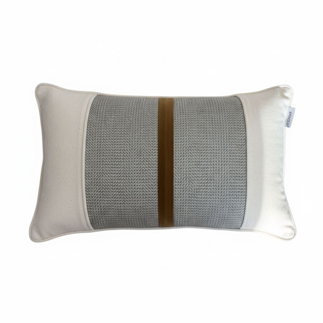 Len bársony krém párna betéttel - 30x50 cm