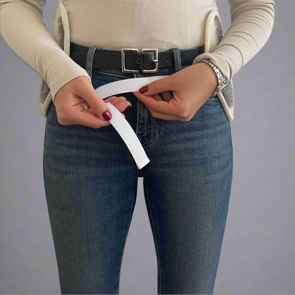 Wool kidney warmer - 25x75 cm - large - brown checkered