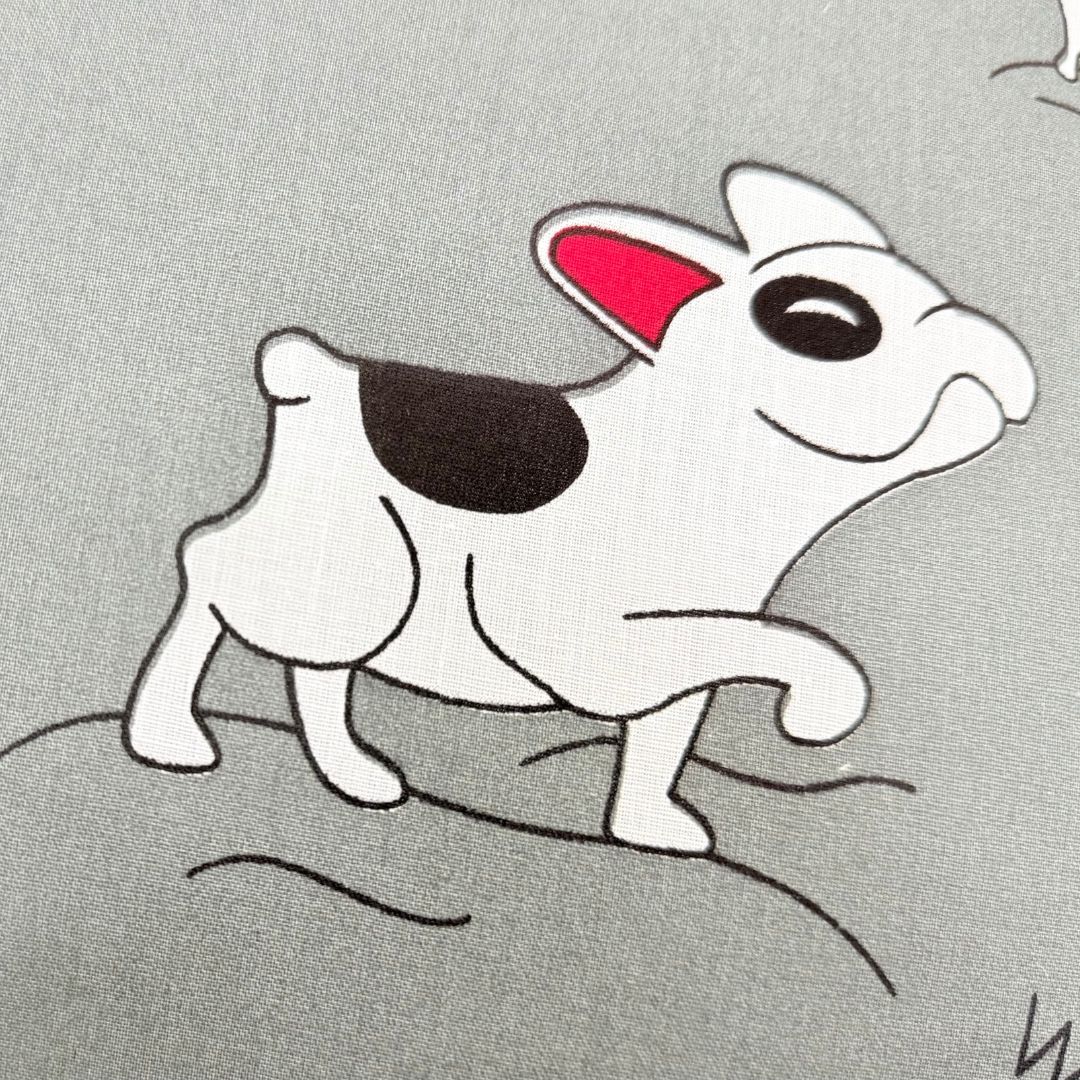 Szürke fehér kutyás kispárna