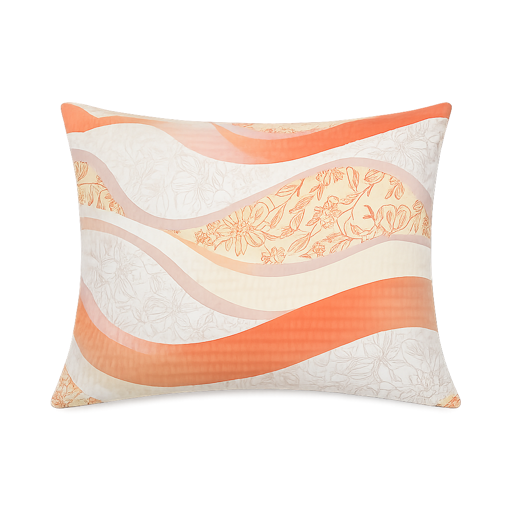 Krepp-Bettwäsche 3er-Set - Braunes Wellenmuster