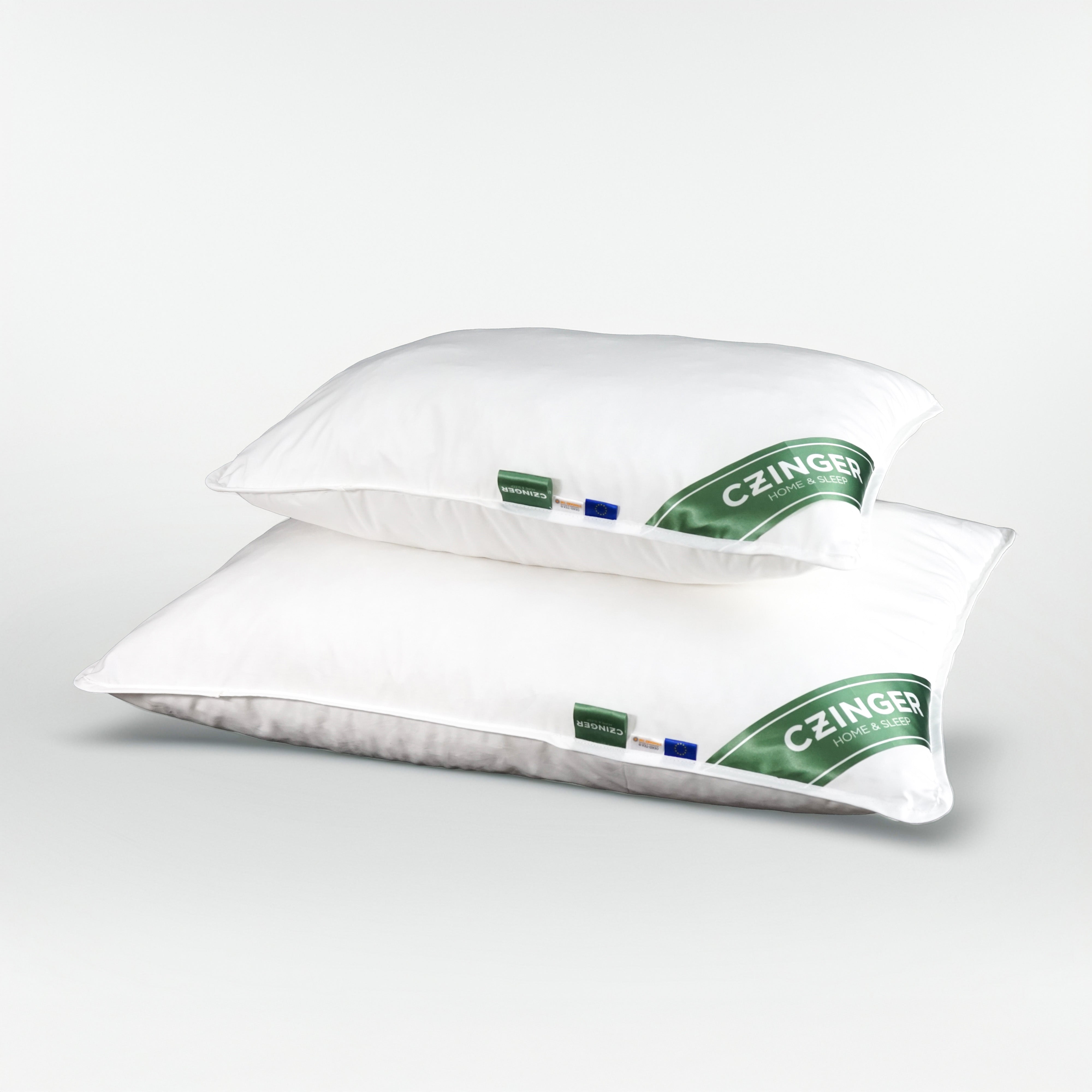 Allergy "STOP" anti-allergic pillow set /half pillow, small pillow/ 100% cotton cover with hem band