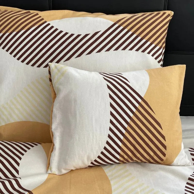 Flanel ágyneműhuzat garnitúra - 3 db-os - Bézs/fehér