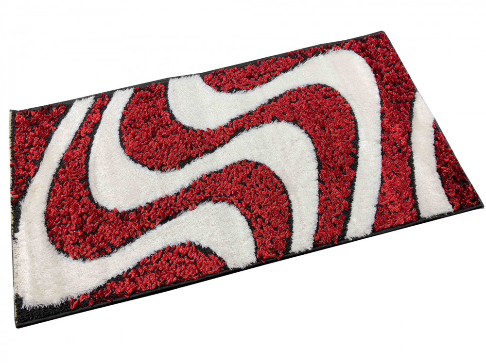 Red and white wavy runner