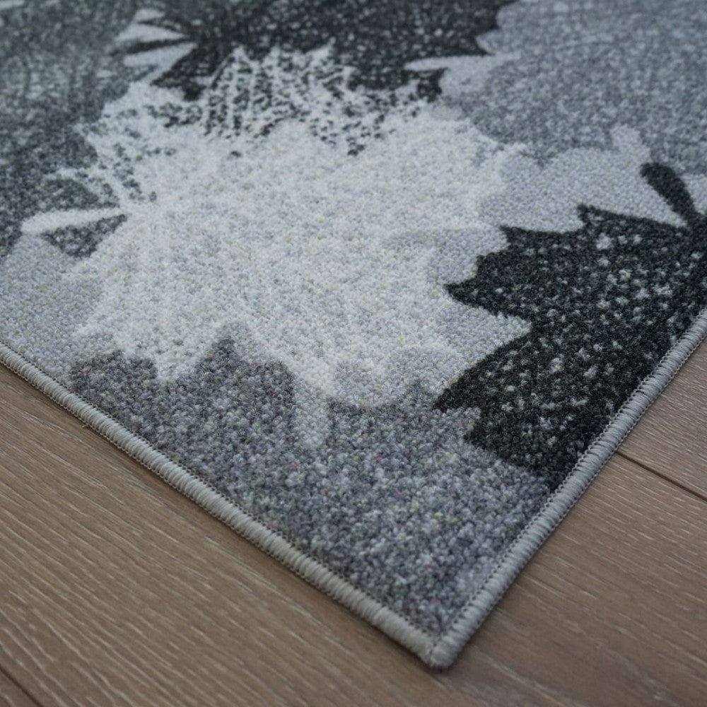 Doormat - Leaf pattern - Grey
