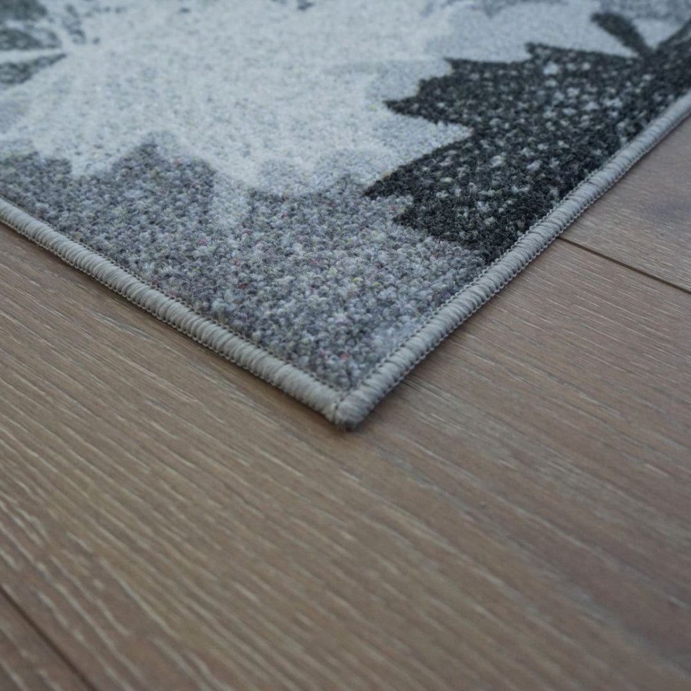 Doormat - Leaf pattern - Grey