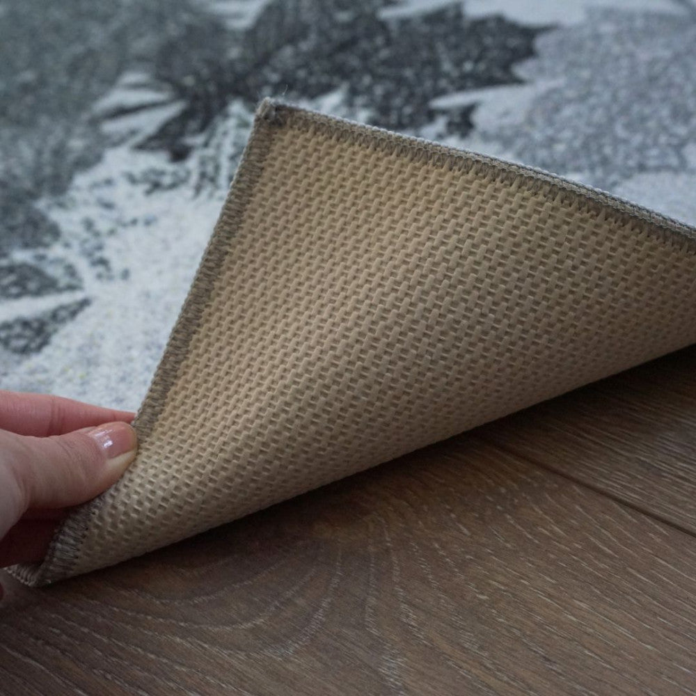 Doormat - Leaf pattern - Grey