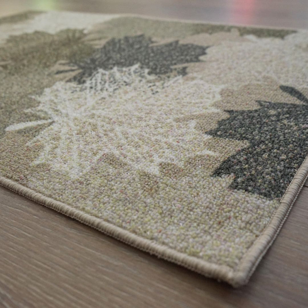 Doormat - Leaf pattern - Beige