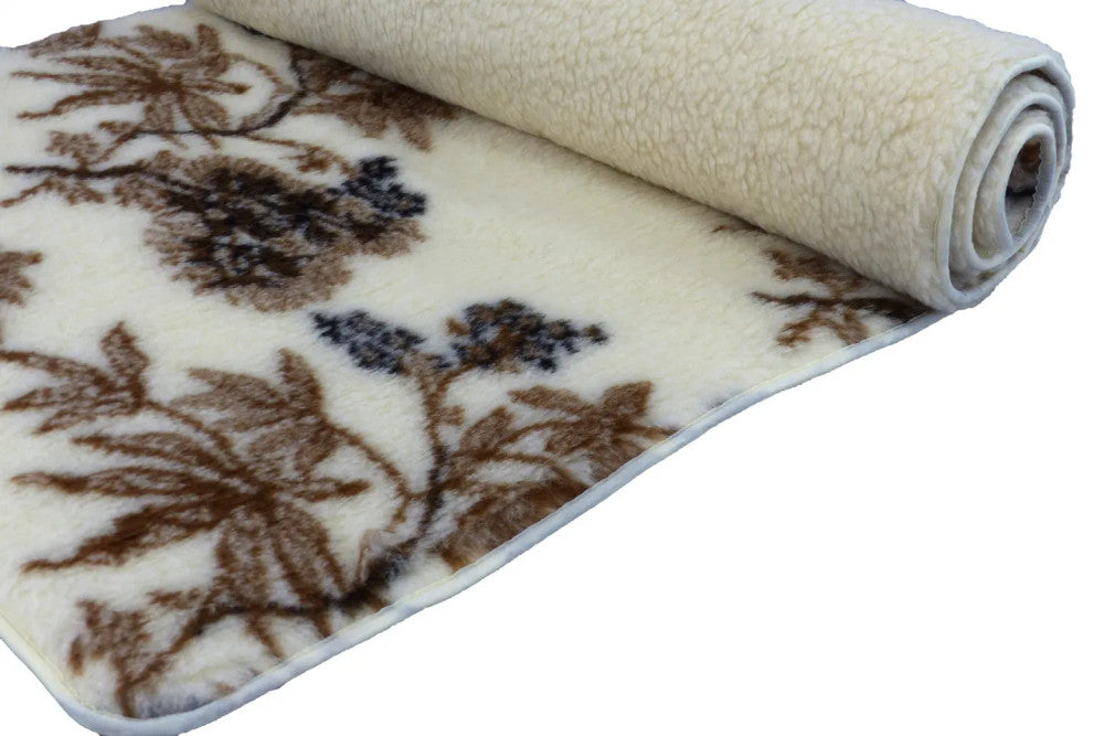 Wool underblanket (waist blanket) patterned double-sided - 520 gr/m2-90x200 cm