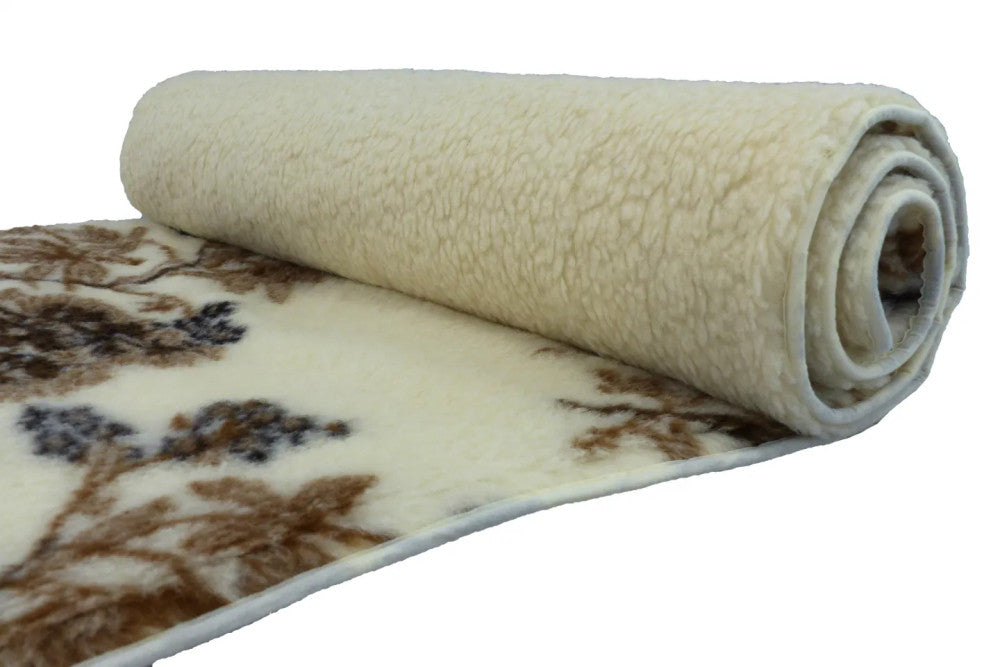 Wool underblanket (waist blanket) patterned double-sided - 520 gr/m2-90x200 cm