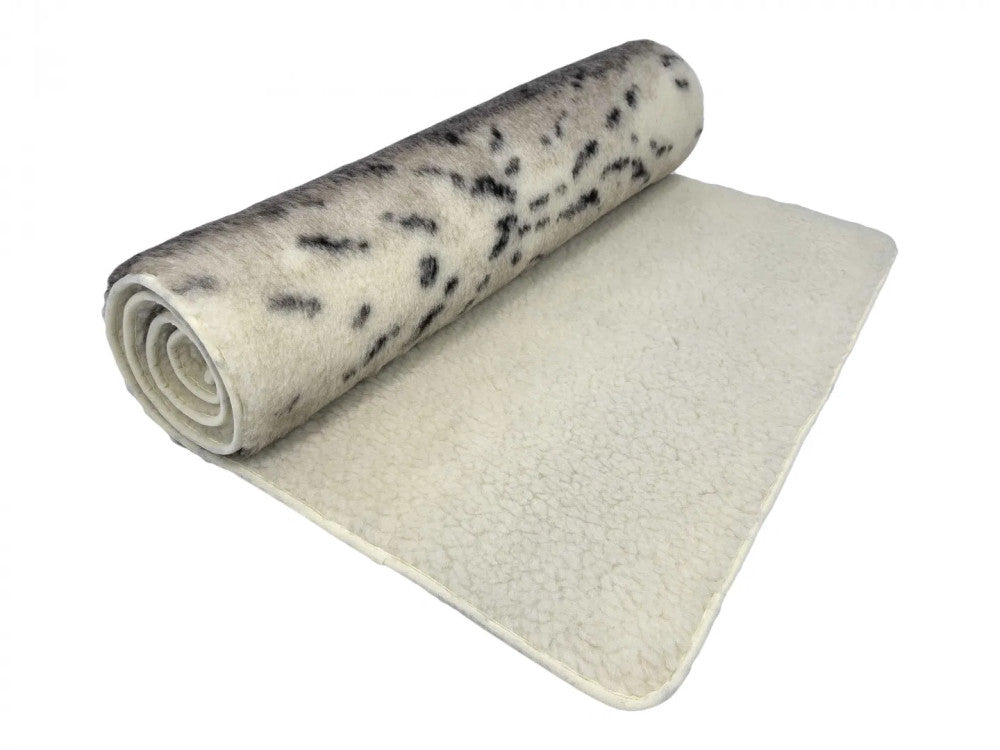 Wool double bottom blanket (waist blanket) double-sided-Lynx pattern - 550 gr/m2 - (180x200 cm)