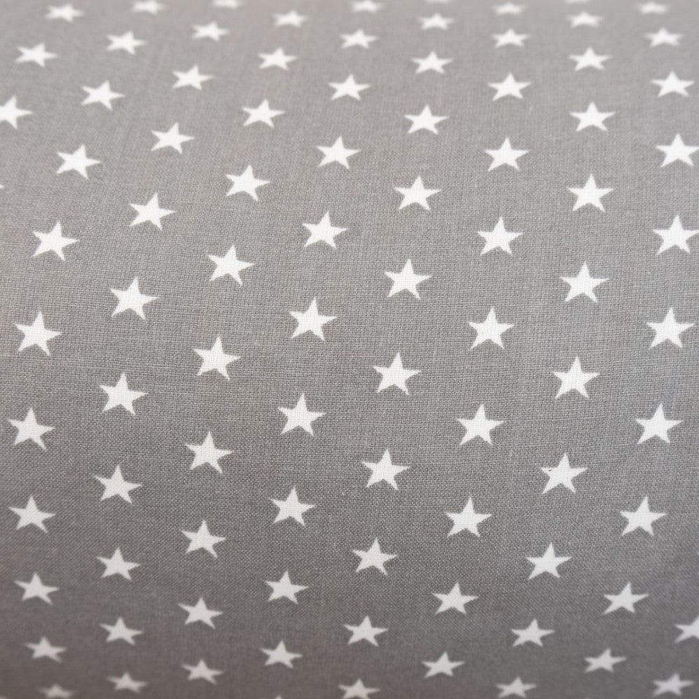 Großes Zylinderkissen - graues Sternenmuster