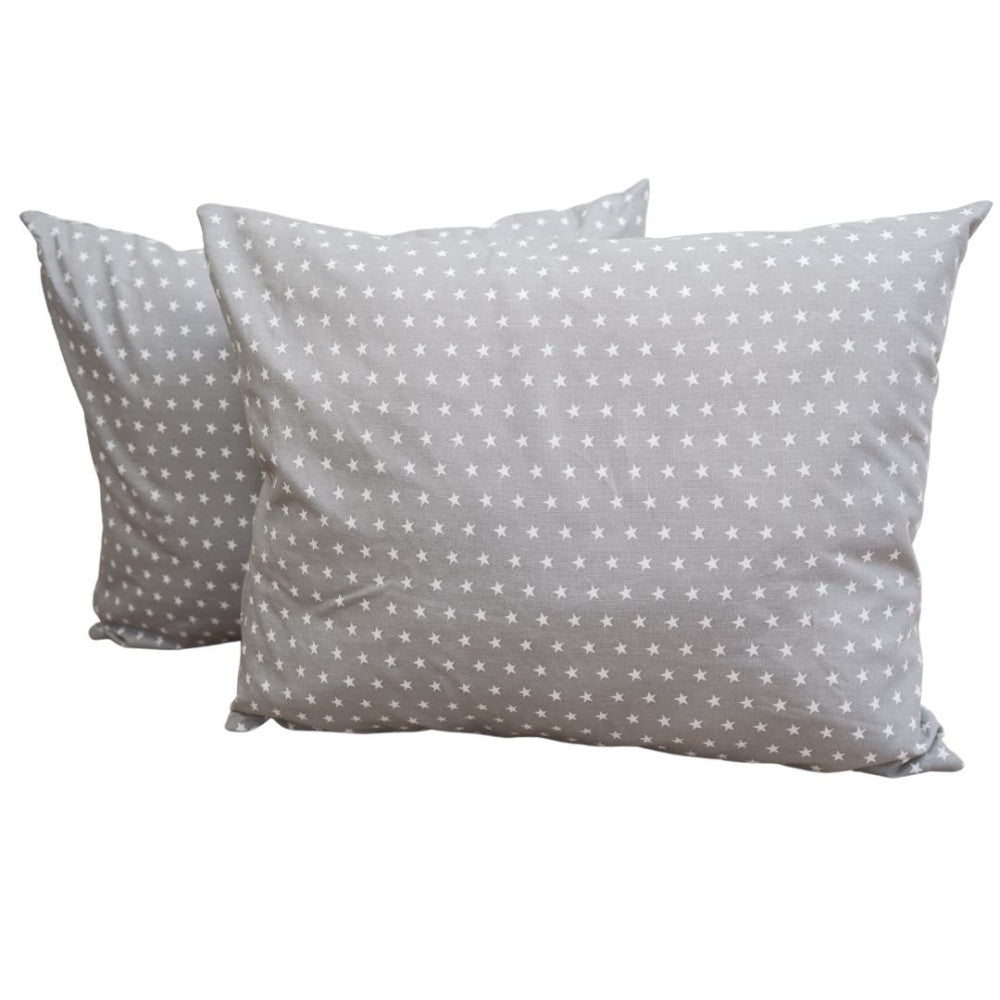 Gray star zippered pillow with insert