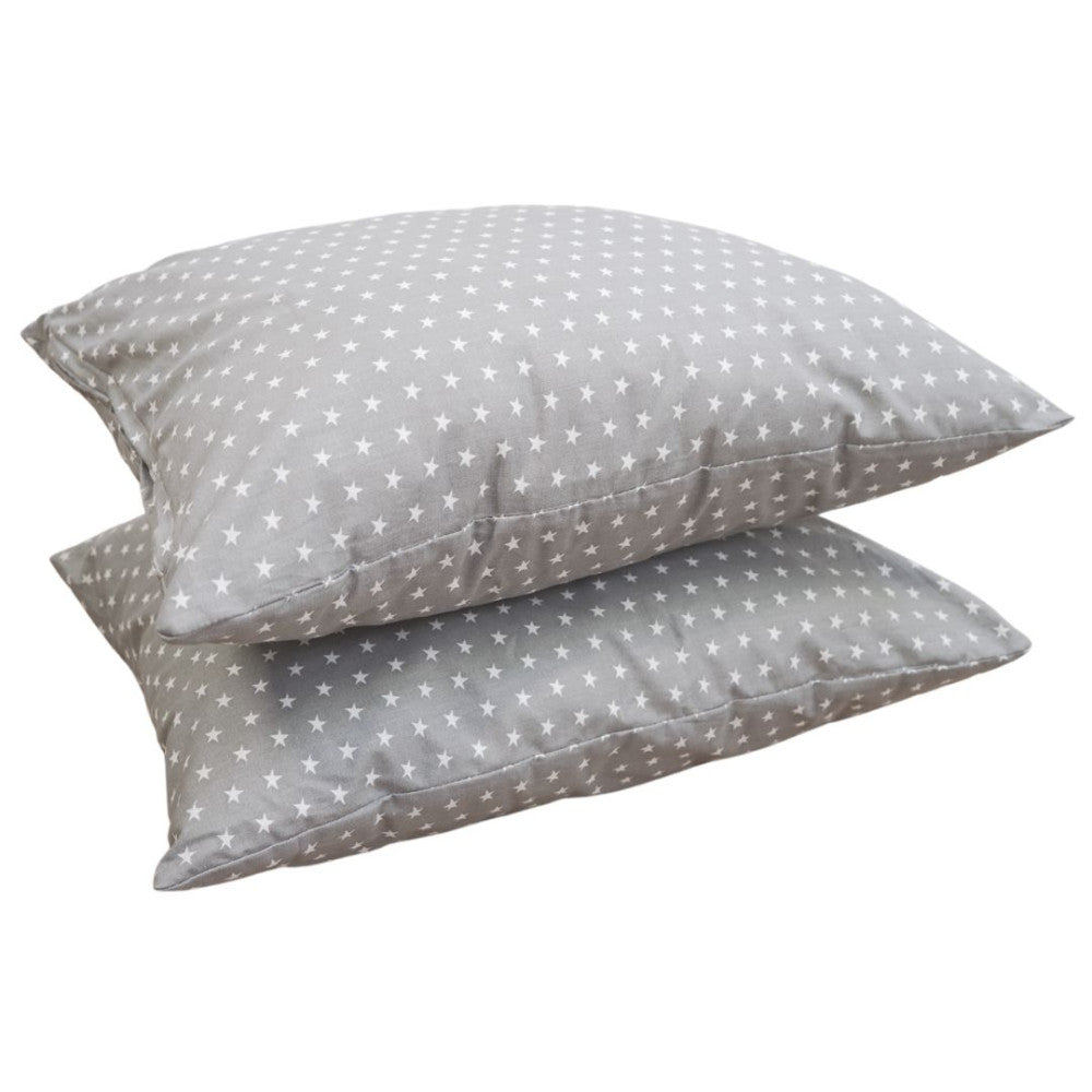 Gray star zippered pillow with insert