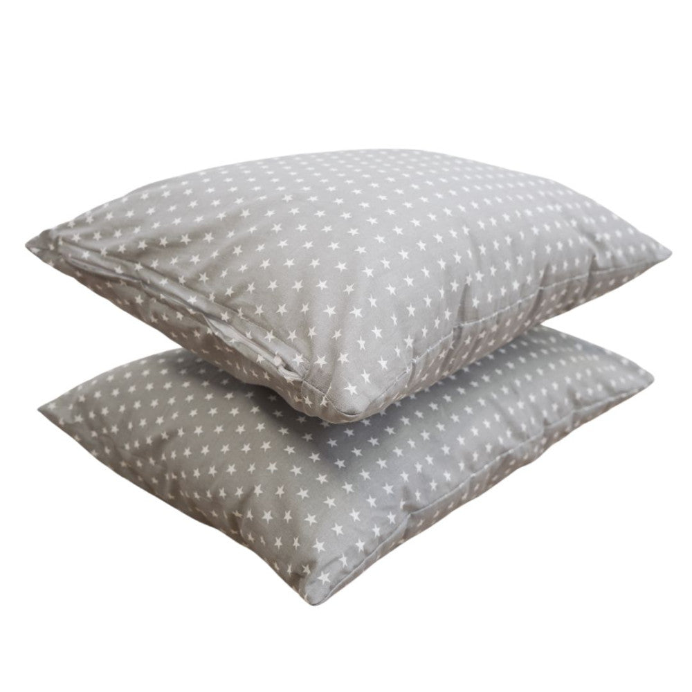 Gray star zippered pillow with insert