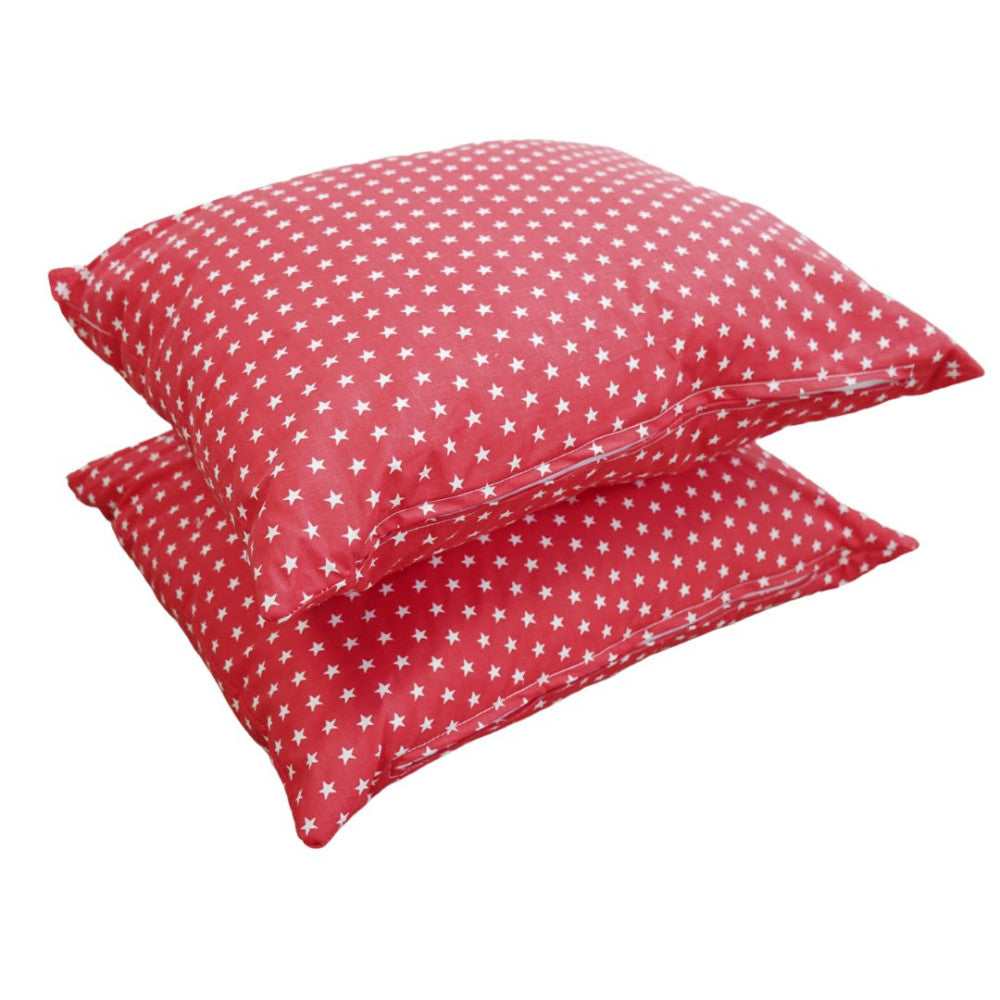 Red star zippered pillow with insert