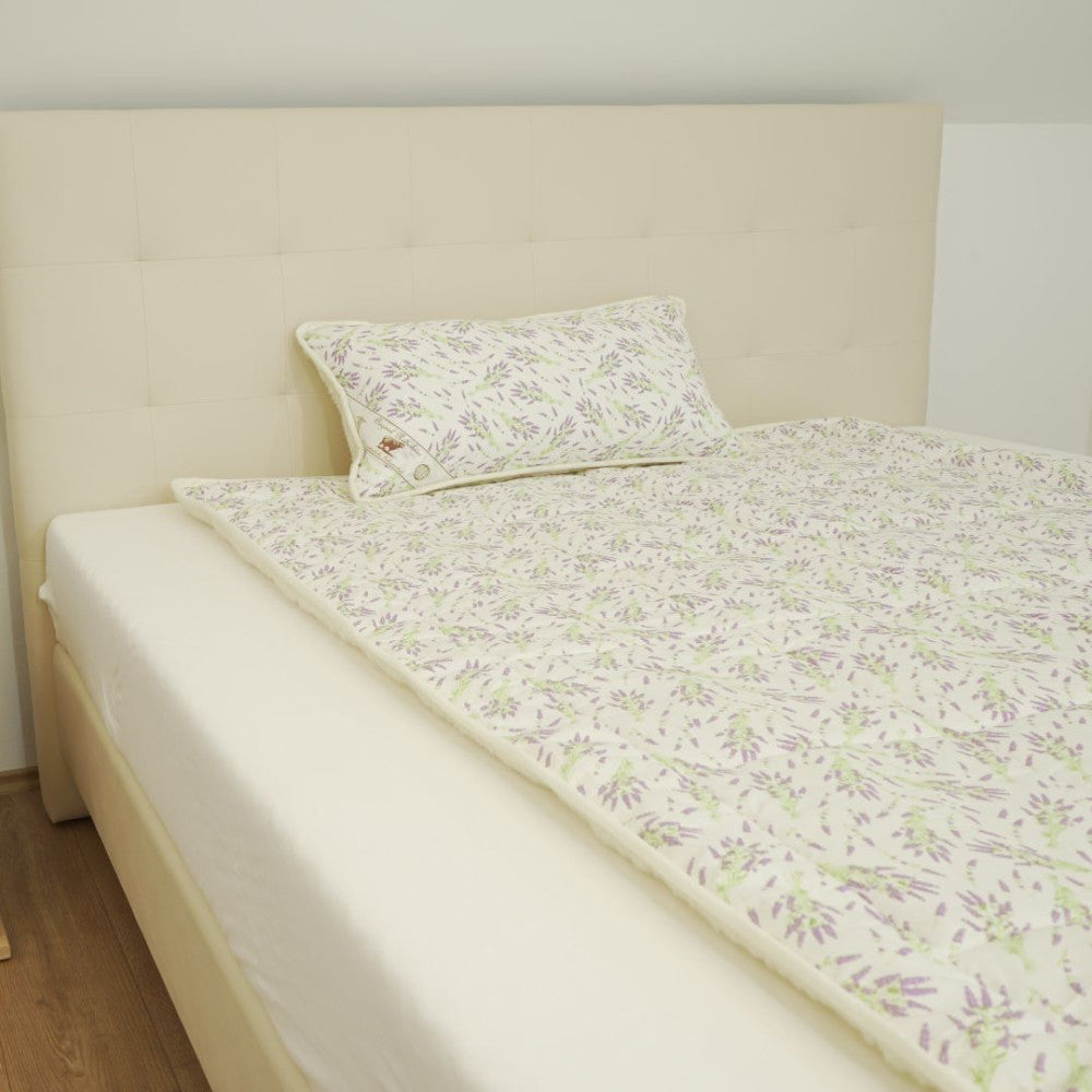 Sommerset aus Wolle und Baumwolle (2-teilig) - Lavendel