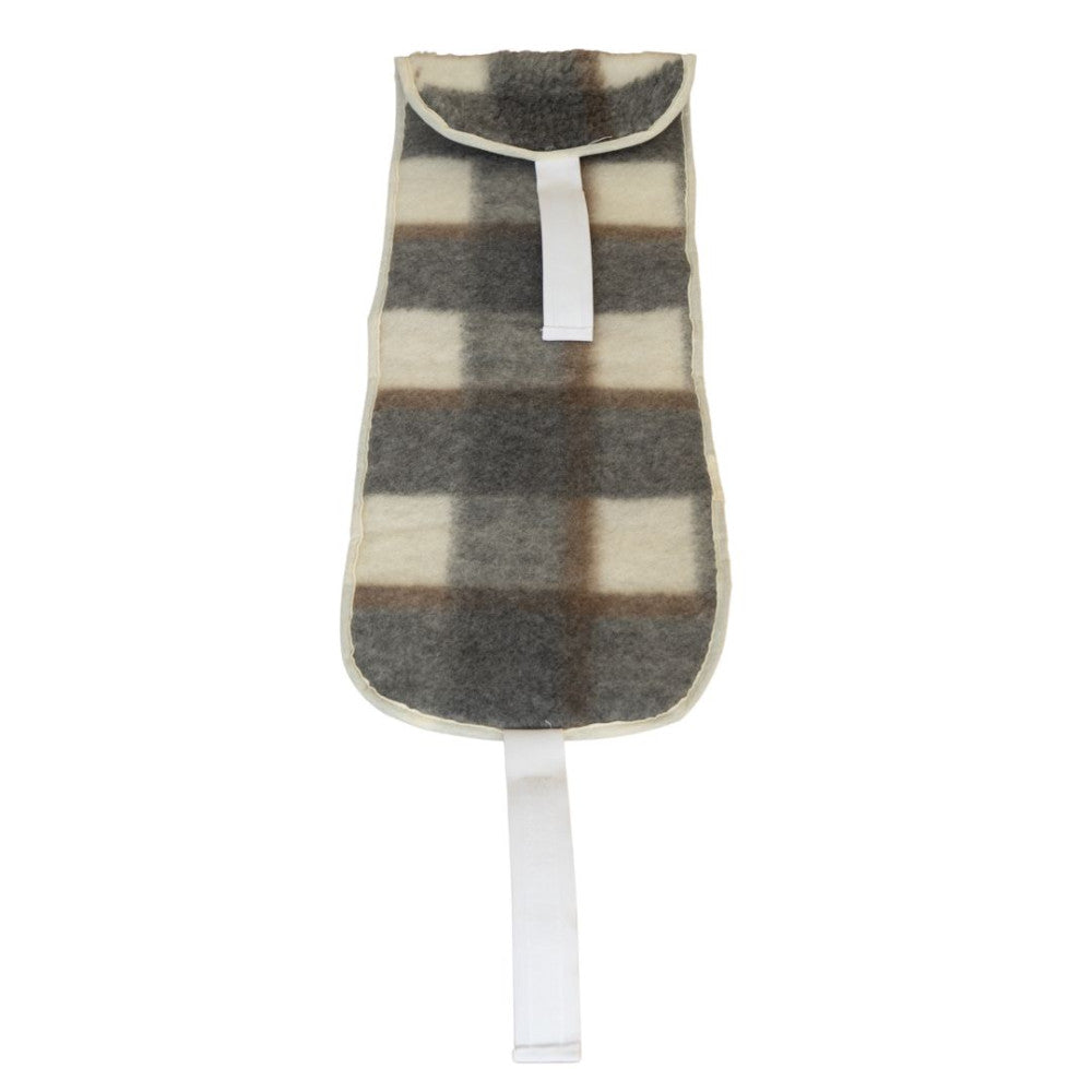 Wool kidney warmer - 20x55 cm - medium - gray checkered