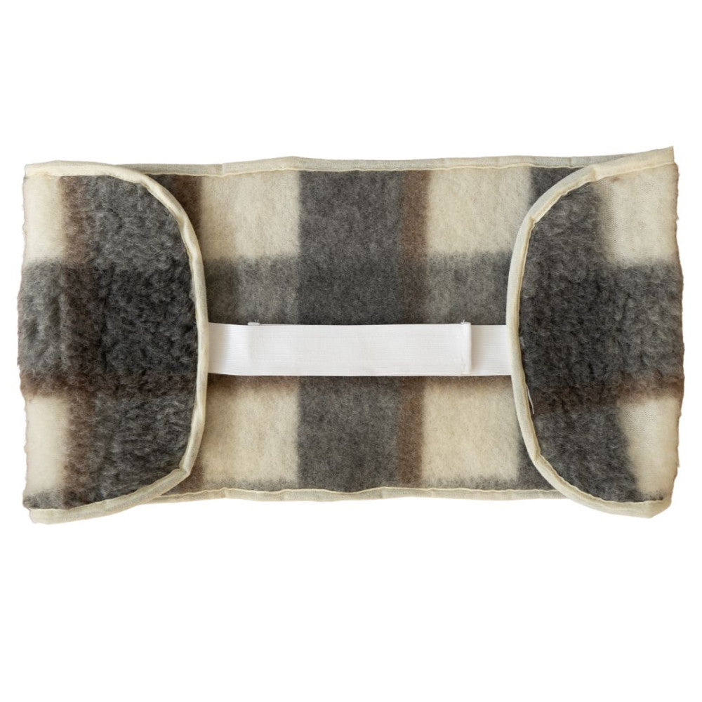 Wool kidney warmer - 20x55 cm - medium - gray checkered