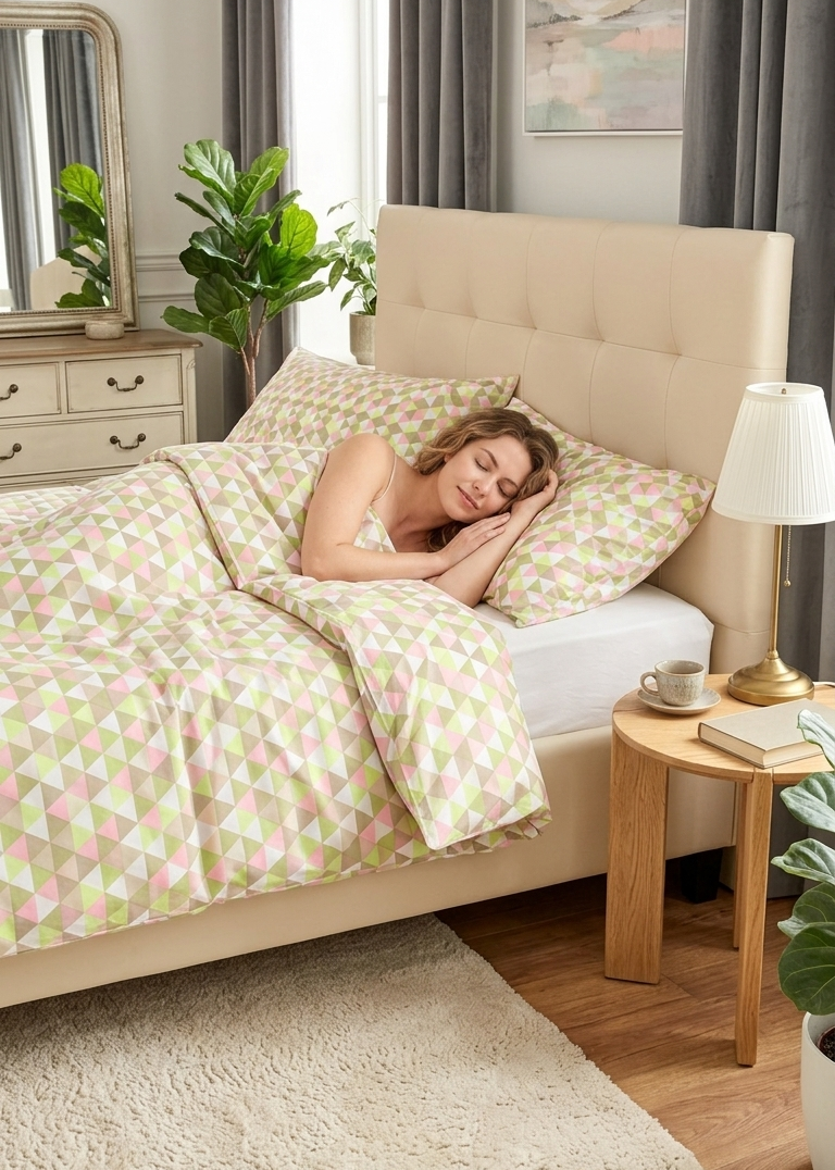 Baumwollbettwäscheset - Blaue Kreise