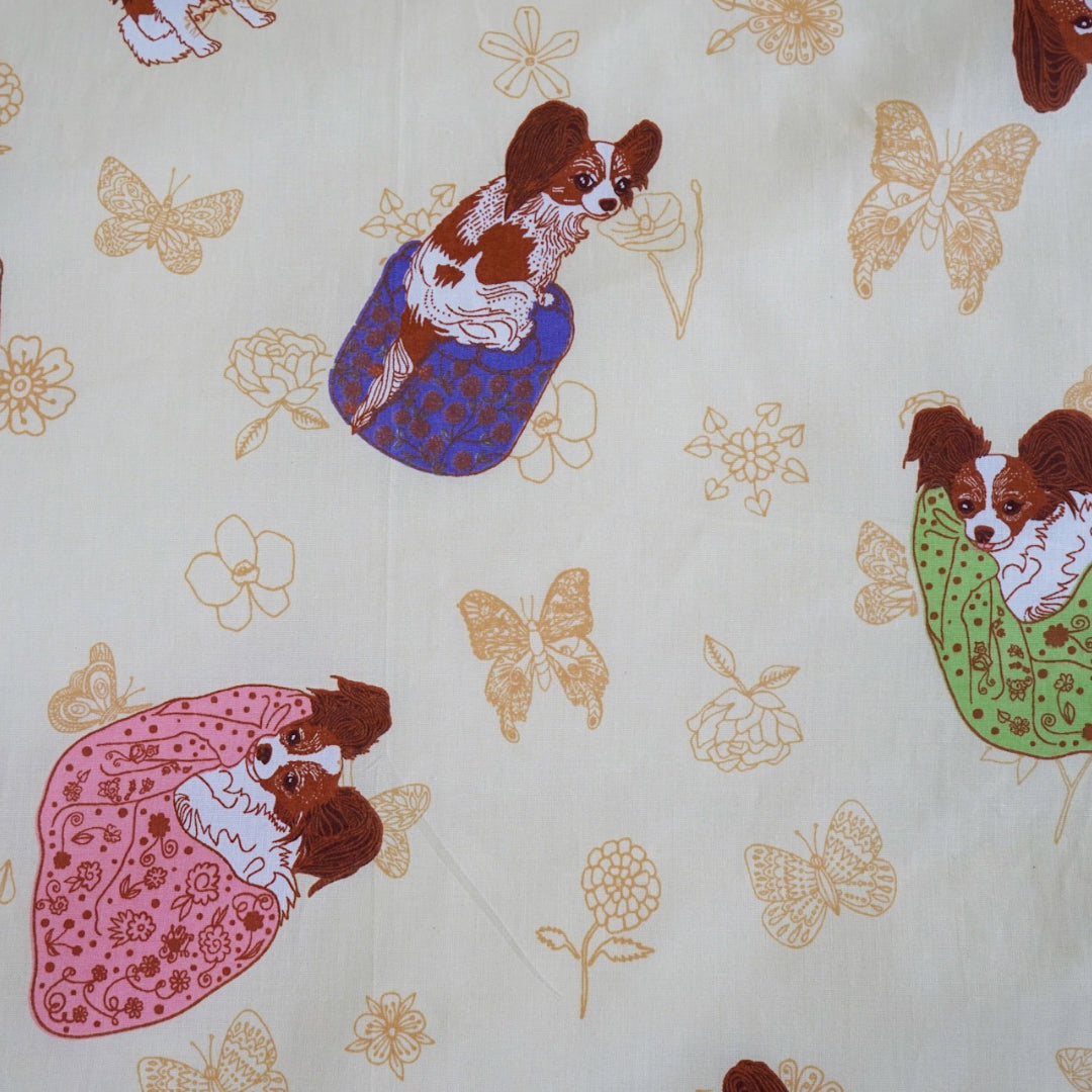 Baumwollbettwäscheset - Beige mit Hundemuster