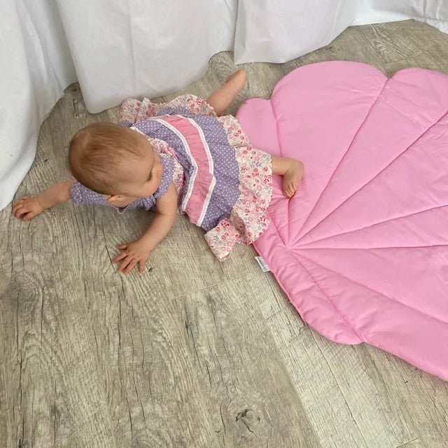 Kagyló gyerek játszószőnyeg és takaró - sötétrózsaszín