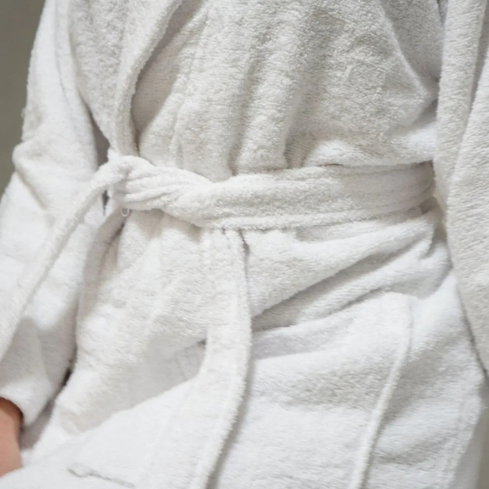 Hotel white terry robe with shawl collar - 400 gr/m2