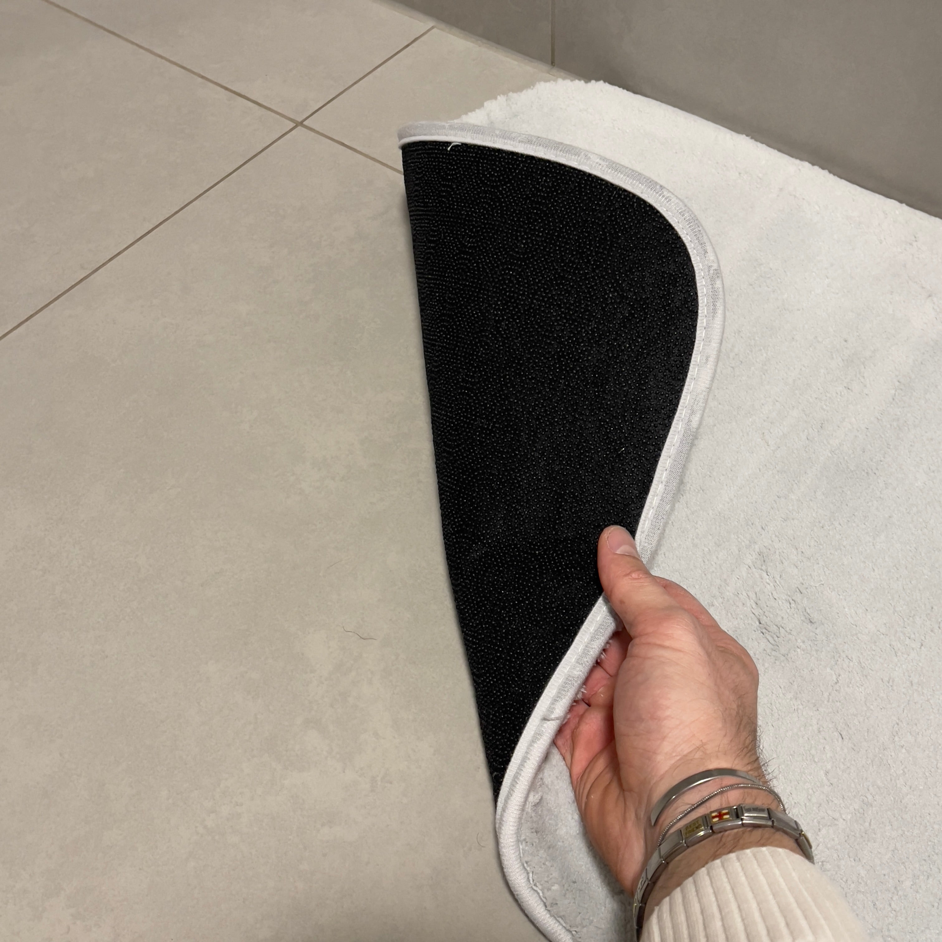 Light gray bathroom rug set - 2 pieces - 50x80, 40x50 cm