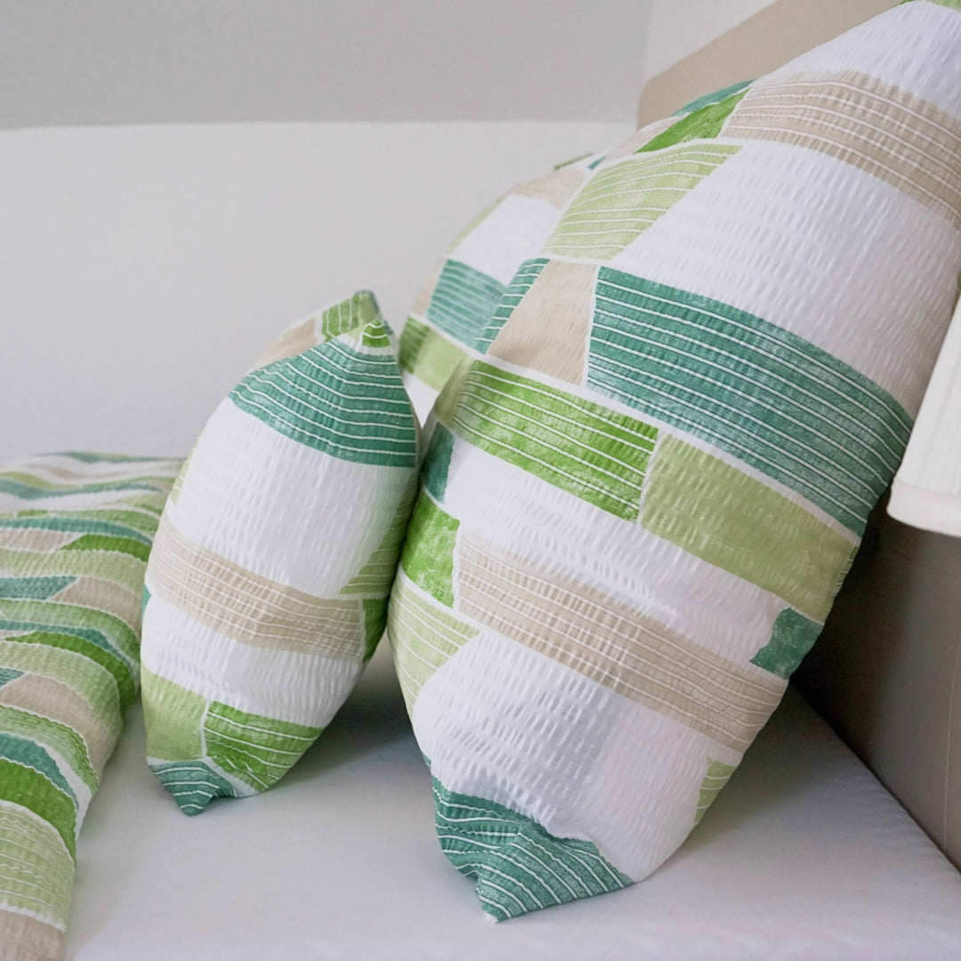 Krepp ágyneműhuzat garnitúra - Zöld mintás