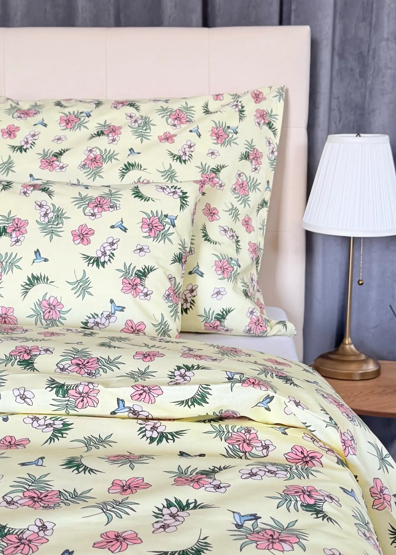 Cotton bed linen set - Blue circles